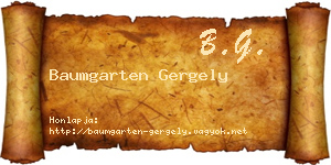 Baumgarten Gergely névjegykártya